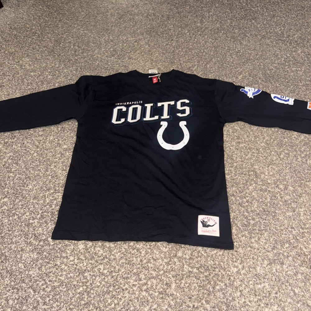 Indianapolis Colts Mitchell & Ness Long Sleeve Thick Shirt Men's Size Medium
